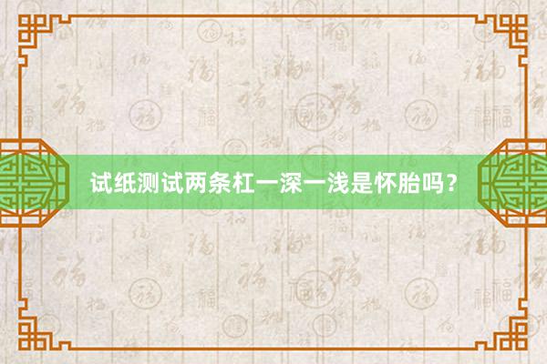 试纸测试两条杠一深一浅是怀胎吗？