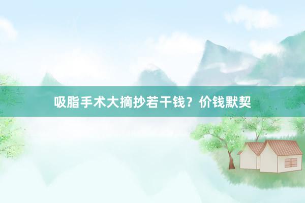 吸脂手术大摘抄若干钱？价钱默契